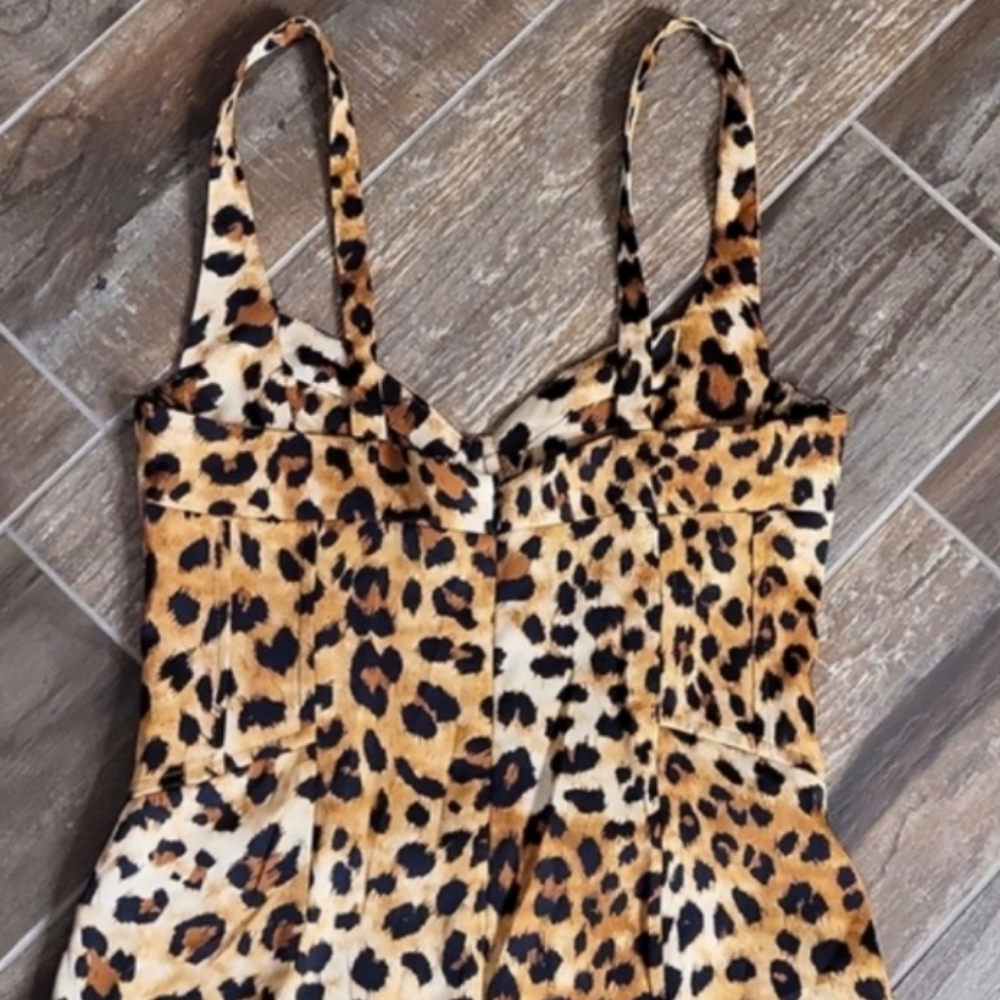 XXS/XS Zara Animal Print Softly Structured Bodice Silky Sleeveless Maxi Dress - Picture 10 of 14